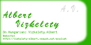 albert vizkelety business card